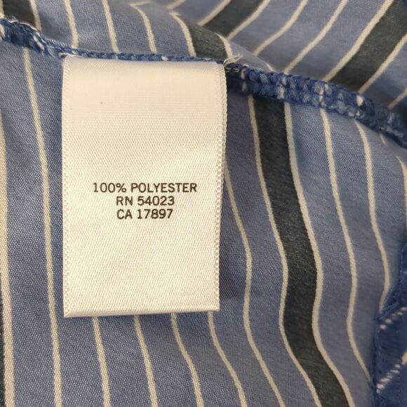 Banana Republic Side Tie Striped Short Sleeve Blouse Womens Size Small Petite - Picture 6 of 7